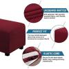 imageHVERSAILTEX Square Ottoman Covers Ottoman Slipcovers Folding Storage Stool Furniture Protector Form Fit with Elastic Bottom Stretch High Spandex Small Checks Jacquard FabricLargeDeep TealWineBurgundy