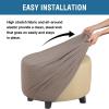 imageHVERSAILTEX Square Ottoman Covers Ottoman Slipcovers Folding Storage Stool Furniture Protector Form Fit with Elastic Bottom Stretch High Spandex Small Checks Jacquard FabricLargeDeep TealTaupe