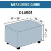 imageHVERSAILTEX Square Ottoman Covers Ottoman Slipcovers Folding Storage Stool Furniture Protector Form Fit with Elastic Bottom Stretch High Spandex Small Checks Jacquard FabricLargeDeep TealIvory