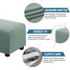 imageHVERSAILTEX Square Ottoman Covers Ottoman Slipcovers Folding Storage Stool Furniture Protector Form Fit with Elastic Bottom Stretch High Spandex Small Checks Jacquard FabricLargeDeep TealSage