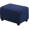 imageHVERSAILTEX Square Ottoman Covers Ottoman Slipcovers Folding Storage Stool Furniture Protector Form Fit with Elastic Bottom Stretch High Spandex Small Checks Jacquard FabricLargeDeep TealNavy