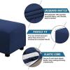 imageHVERSAILTEX Square Ottoman Covers Ottoman Slipcovers Folding Storage Stool Furniture Protector Form Fit with Elastic Bottom Stretch High Spandex Small Checks Jacquard FabricLargeDeep TealNavy