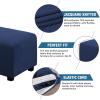 imageHVERSAILTEX Square Ottoman Covers Ottoman Slipcovers Folding Storage Stool Furniture Protector Form Fit with Elastic Bottom Stretch High Spandex Small Checks Jacquard FabricLargeDeep TealNavy