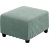 imageHVERSAILTEX Square Ottoman Covers Ottoman Slipcovers Folding Storage Stool Furniture Protector Form Fit with Elastic Bottom Stretch High Spandex Small Checks Jacquard FabricLargeDeep TealSage