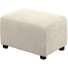 imageHVERSAILTEX Square Ottoman Covers Ottoman Slipcovers Folding Storage Stool Furniture Protector Form Fit with Elastic Bottom Stretch High Spandex Small Checks Jacquard FabricLargeDeep TealNatural