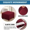 imageHVERSAILTEX Square Ottoman Covers Ottoman Slipcovers Folding Storage Stool Furniture Protector Form Fit with Elastic Bottom Stretch High Spandex Small Checks Jacquard FabricLargeDeep TealWineBurgundy