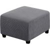 imageHVERSAILTEX Square Ottoman Covers Ottoman Slipcovers Folding Storage Stool Furniture Protector Form Fit with Elastic Bottom Stretch High Spandex Small Checks Jacquard FabricLargeDeep TealGrey