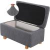 imageHVERSAILTEX 2 Piece Style Stretch Ottoman Cover Folding Storage Stool Furniture Protector Ottoman Slipcovers Rectangle with Elastic BottomLargeGrey