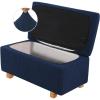 imageHVERSAILTEX 2 Piece Style Stretch Ottoman Cover Folding Storage Stool Furniture Protector Ottoman Slipcovers Rectangle with Elastic BottomLargeNavy
