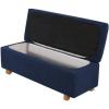 imageHVERSAILTEX 2 Piece Style Stretch Ottoman Cover Folding Storage Stool Furniture Protector Ottoman Slipcovers Rectangle with Elastic BottomXLargeNavy