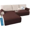 imageHVERSAILTEX L Shape Sectional Couch Covers 2Piece L Couch Cover 100 Waterproof Pet Couch Covers for Sectional Sofa WashableLeft Chaise  3 Seat Sofa Rocket GrayChocolate