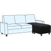 imageHVERSAILTEX Ottoman and Sofa Seat Cushion Combined Cover Slipcover Rectangle Sofa Slipcover Fit Length 5675 Suitable for L Shaped Seat Cushion Cover or Chaise Part Cover Stretch Thick Soft  BlackBlack