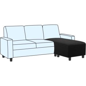 imageHVERSAILTEX Ottoman and Sofa Seat Cushion Combined Cover Slipcover Rectangle Sofa Slipcover Fit Length 5675 Suitable for L Shaped Seat Cushion Cover or Chaise Part Cover Stretch Thick Soft  BlackBlack