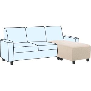 imageHVERSAILTEX Ottoman and Sofa Seat Cushion Combined Cover Slipcover Rectangle Sofa Slipcover Fit Length 5675 Suitable for L Shaped Seat Cushion Cover or Chaise Part Cover Stretch Thick Soft  BlackNatural