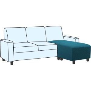 imageHVERSAILTEX Ottoman and Sofa Seat Cushion Combined Cover Slipcover Rectangle Sofa Slipcover Fit Length 5675 Suitable for L Shaped Seat Cushion Cover or Chaise Part Cover Stretch Thick Soft  BlackDeep Teal