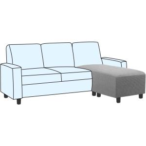 imageHVERSAILTEX Ottoman and Sofa Seat Cushion Combined Cover Slipcover Rectangle Sofa Slipcover Fit Length 5675 Suitable for L Shaped Seat Cushion Cover or Chaise Part Cover Stretch Thick Soft  BlackDove