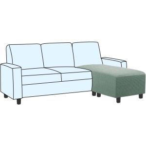 imageHVERSAILTEX Ottoman and Sofa Seat Cushion Combined Cover Slipcover Rectangle Sofa Slipcover Fit Length 5675 Suitable for L Shaped Seat Cushion Cover or Chaise Part Cover Stretch Thick Soft  BlackSage
