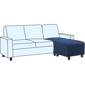 imageHVERSAILTEX Ottoman and Sofa Seat Cushion Combined Cover Slipcover Rectangle Sofa Slipcover Fit Length 5675 Suitable for L Shaped Seat Cushion Cover or Chaise Part Cover Stretch Thick Soft  BlackNavy