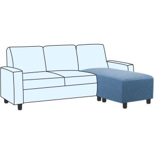 imageHVERSAILTEX Ottoman and Sofa Seat Cushion Combined Cover Slipcover Rectangle Sofa Slipcover Fit Length 5675 Suitable for L Shaped Seat Cushion Cover or Chaise Part Cover Stretch Thick Soft  BlackDusty Blue