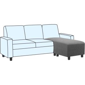 imageHVERSAILTEX Ottoman and Sofa Seat Cushion Combined Cover Slipcover Rectangle Sofa Slipcover Fit Length 5675 Suitable for L Shaped Seat Cushion Cover or Chaise Part Cover Stretch Thick Soft  BlackGrey