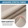 imageHVERSAILTEX 2 Piece Stretch Jacquard Wingback Chair Covers Slipcovers Wing Chair Covers Base Cover Plus Seat Cushion Cover Furniture Covers for Wingback Chairs Form Fitted Thick Soft ChocolateSand