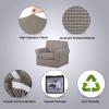 imageHVERSAILTEX 2 Piece Stretch Jacquard Wingback Chair Covers Slipcovers Wing Chair Covers Base Cover Plus Seat Cushion Cover Furniture Covers for Wingback Chairs Form Fitted Thick Soft ChocolateTaupe