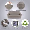 imageHVERSAILTEX 2 Piece Stretch Jacquard Wingback Chair Covers Slipcovers Wing Chair Covers Base Cover Plus Seat Cushion Cover Furniture Covers for Wingback Chairs Form Fitted Thick Soft ChocolateTaupe