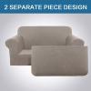 imageHVERSAILTEX 2 Piece Stretch Jacquard Wingback Chair Covers Slipcovers Wing Chair Covers Base Cover Plus Seat Cushion Cover Furniture Covers for Wingback Chairs Form Fitted Thick Soft ChocolateTaupe
