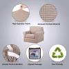 imageHVERSAILTEX 2 Piece Stretch Jacquard Wingback Chair Covers Slipcovers Wing Chair Covers Base Cover Plus Seat Cushion Cover Furniture Covers for Wingback Chairs Form Fitted Thick Soft ChocolateSand