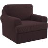 imageHVERSAILTEX 2 Piece Stretch Jacquard Wingback Chair Covers Slipcovers Wing Chair Covers Base Cover Plus Seat Cushion Cover Furniture Covers for Wingback Chairs Form Fitted Thick Soft ChocolateChocolateBrown