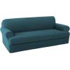 imageHVERSAILTEX 2 Piece Stretch Jacquard Wingback Chair Covers Slipcovers Wing Chair Covers Base Cover Plus Seat Cushion Cover Furniture Covers for Wingback Chairs Form Fitted Thick Soft ChocolateDeep Teal
