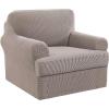 imageHVERSAILTEX 2 Piece Stretch Jacquard Wingback Chair Covers Slipcovers Wing Chair Covers Base Cover Plus Seat Cushion Cover Furniture Covers for Wingback Chairs Form Fitted Thick Soft ChocolateTaupe
