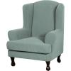 imageHVERSAILTEX 2 Piece Stretch Jacquard Wingback Chair Covers Slipcovers Wing Chair Covers Base Cover Plus Seat Cushion Cover Furniture Covers for Wingback Chairs Form Fitted Thick Soft ChocolateSage