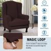 imageHVERSAILTEX 2 Piece Stretch Jacquard Wingback Chair Covers Slipcovers Wing Chair Covers Base Cover Plus Seat Cushion Cover Furniture Covers for Wingback Chairs Form Fitted Thick Soft ChocolateChocolateBrown