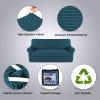 imageHVERSAILTEX 2 Piece Stretch Jacquard Wingback Chair Covers Slipcovers Wing Chair Covers Base Cover Plus Seat Cushion Cover Furniture Covers for Wingback Chairs Form Fitted Thick Soft ChocolateDeep Teal