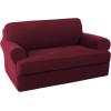 imageHVERSAILTEX 2 Piece Stretch Jacquard Wingback Chair Covers Slipcovers Wing Chair Covers Base Cover Plus Seat Cushion Cover Furniture Covers for Wingback Chairs Form Fitted Thick Soft ChocolateWineBurgundy