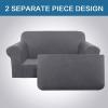 imageHVERSAILTEX 2 Piece Stretch Jacquard Wingback Chair Covers Slipcovers Wing Chair Covers Base Cover Plus Seat Cushion Cover Furniture Covers for Wingback Chairs Form Fitted Thick Soft ChocolateCharcoal Gray