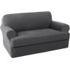 imageHVERSAILTEX 2 Piece Stretch Jacquard Wingback Chair Covers Slipcovers Wing Chair Covers Base Cover Plus Seat Cushion Cover Furniture Covers for Wingback Chairs Form Fitted Thick Soft ChocolateCharcoal Gray