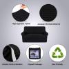 imageHVERSAILTEX 2 Piece Stretch Jacquard Wingback Chair Covers Slipcovers Wing Chair Covers Base Cover Plus Seat Cushion Cover Furniture Covers for Wingback Chairs Form Fitted Thick Soft ChocolateJet Black