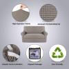 imageHVERSAILTEX 2 Piece Stretch Jacquard Wingback Chair Covers Slipcovers Wing Chair Covers Base Cover Plus Seat Cushion Cover Furniture Covers for Wingback Chairs Form Fitted Thick Soft ChocolateTaupe