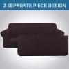 imageHVERSAILTEX 2 Piece Stretch Jacquard Wingback Chair Covers Slipcovers Wing Chair Covers Base Cover Plus Seat Cushion Cover Furniture Covers for Wingback Chairs Form Fitted Thick Soft ChocolateChocolateBrown