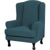 imageHVERSAILTEX 2 Piece Stretch Jacquard Wingback Chair Covers Slipcovers Wing Chair Covers Base Cover Plus Seat Cushion Cover Furniture Covers for Wingback Chairs Form Fitted Thick Soft ChocolateDeep Teal