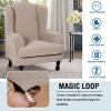 imageHVERSAILTEX 2 Piece Stretch Jacquard Wingback Chair Covers Slipcovers Wing Chair Covers Base Cover Plus Seat Cushion Cover Furniture Covers for Wingback Chairs Form Fitted Thick Soft ChocolateSand