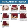 imageHVERSAILTEX 2 Piece Stretch Jacquard Wingback Chair Covers Slipcovers Wing Chair Covers Base Cover Plus Seat Cushion Cover Furniture Covers for Wingback Chairs Form Fitted Thick Soft ChocolateWineBurgundy