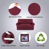 imageHVERSAILTEX 2 Piece Stretch Jacquard Wingback Chair Covers Slipcovers Wing Chair Covers Base Cover Plus Seat Cushion Cover Furniture Covers for Wingback Chairs Form Fitted Thick Soft ChocolateWineBurgundy