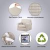 imageHVERSAILTEX 2 Piece Stretch Jacquard Wingback Chair Covers Slipcovers Wing Chair Covers Base Cover Plus Seat Cushion Cover Furniture Covers for Wingback Chairs Form Fitted Thick Soft ChocolateIsland Fossi