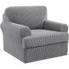 imageHVERSAILTEX 2 Piece Stretch Jacquard Wingback Chair Covers Slipcovers Wing Chair Covers Base Cover Plus Seat Cushion Cover Furniture Covers for Wingback Chairs Form Fitted Thick Soft ChocolateDove