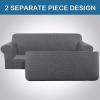 imageHVERSAILTEX 2 Piece Stretch Jacquard Wingback Chair Covers Slipcovers Wing Chair Covers Base Cover Plus Seat Cushion Cover Furniture Covers for Wingback Chairs Form Fitted Thick Soft ChocolateCharcoal Gray