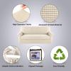 imageHVERSAILTEX 2 Piece Stretch Jacquard Wingback Chair Covers Slipcovers Wing Chair Covers Base Cover Plus Seat Cushion Cover Furniture Covers for Wingback Chairs Form Fitted Thick Soft ChocolateNatural
