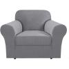 imageHVERSAILTEX 2 Piece Stretch Jacquard Wingback Chair Covers Slipcovers Wing Chair Covers Base Cover Plus Seat Cushion Cover Furniture Covers for Wingback Chairs Form Fitted Thick Soft ChocolateDove